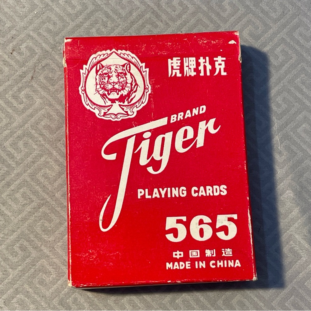 TIGER BRAND 565 Vintage Playing Card Deck Red Made In China Playing Cards
